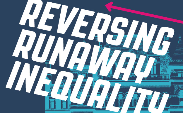Design Choice are publication design specialists: Close up of the Reversing Runaway Inequality cover illustration
