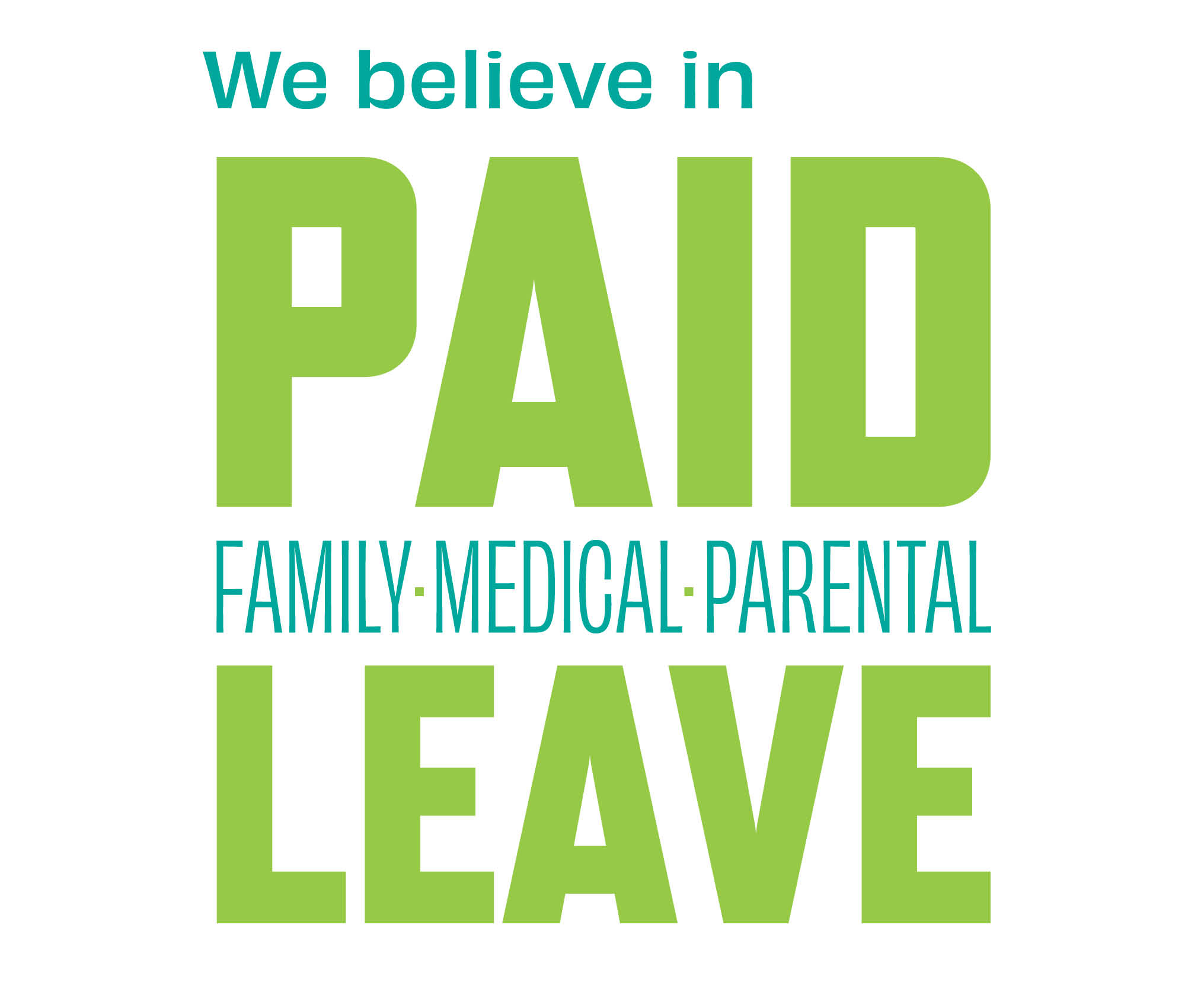The We Believe in Paid Leave wordmark